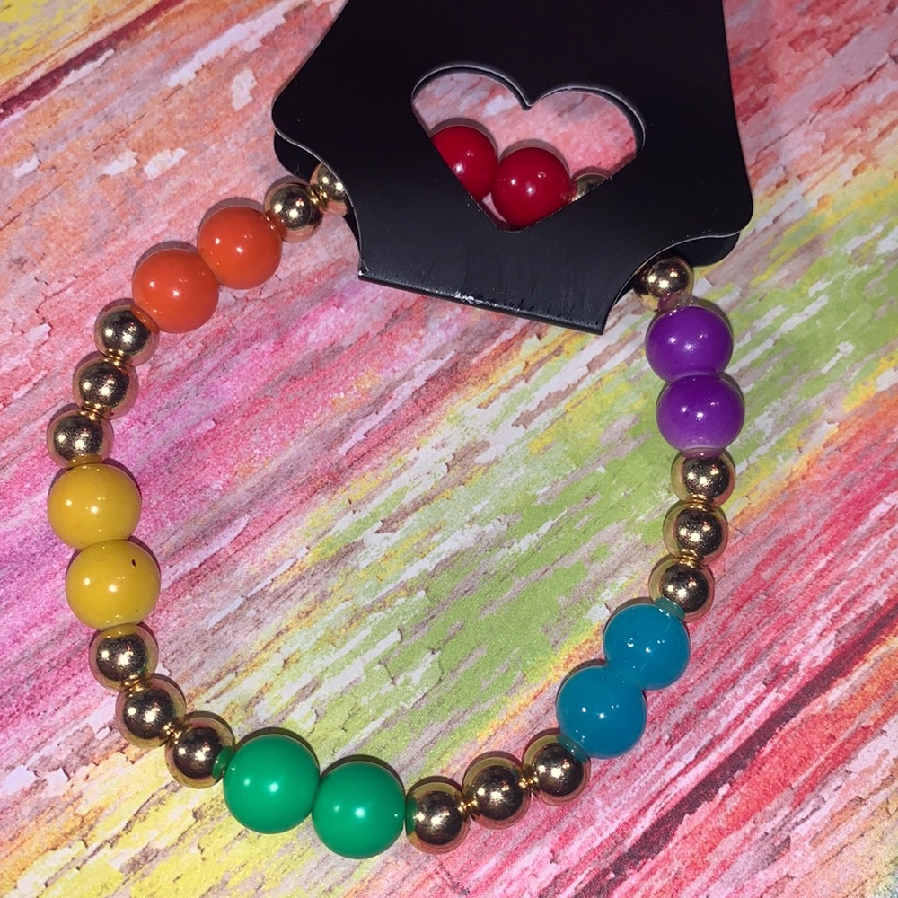 Rainbow stretch bracelet